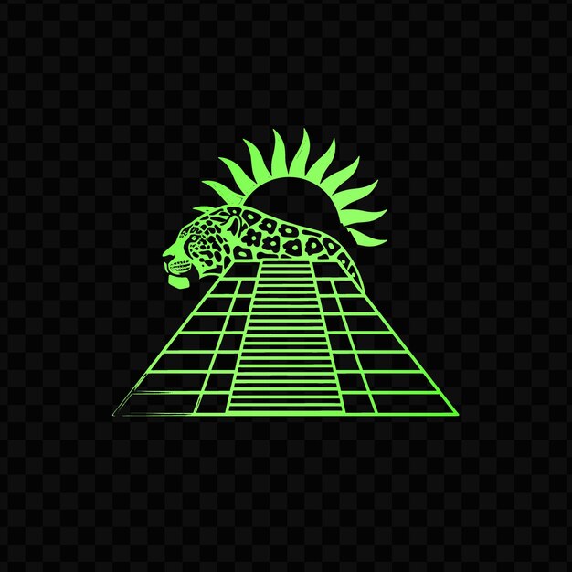 PSD a green pyramid with the sun on it