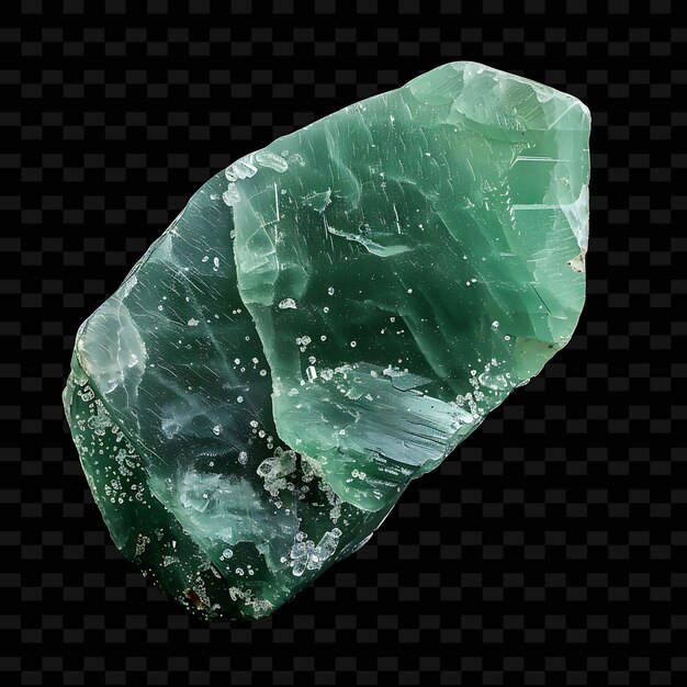 PSD a green quartz stone with a green surface