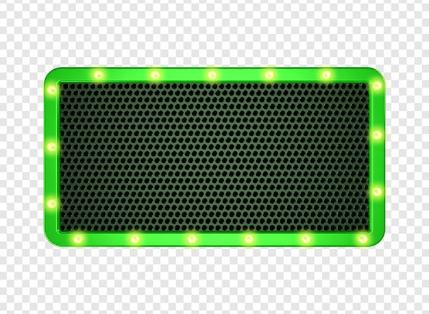 PSD green rectangular panel with lamps