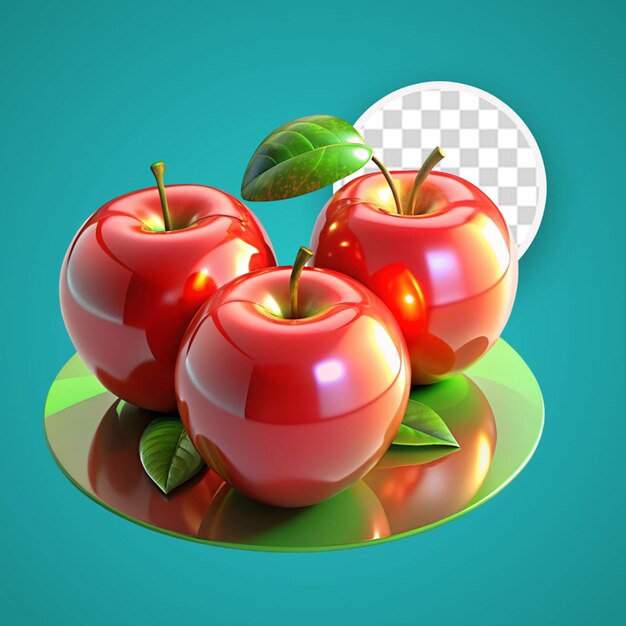 PSD green and red apples realistic isolated