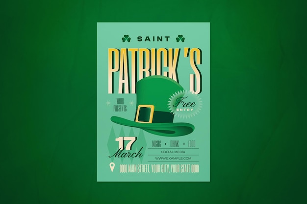Green retro saint patrick's flyer