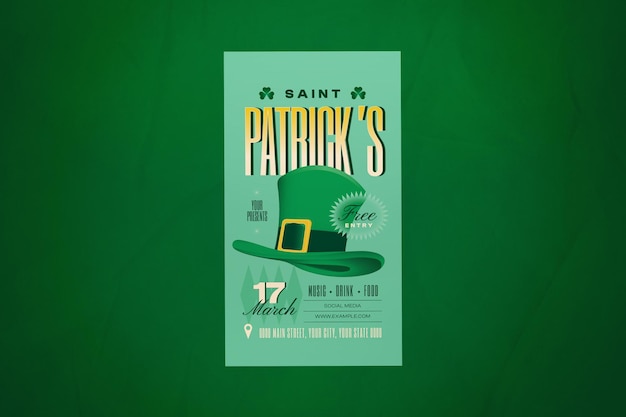 PSD green retro saint patrick's instagram story