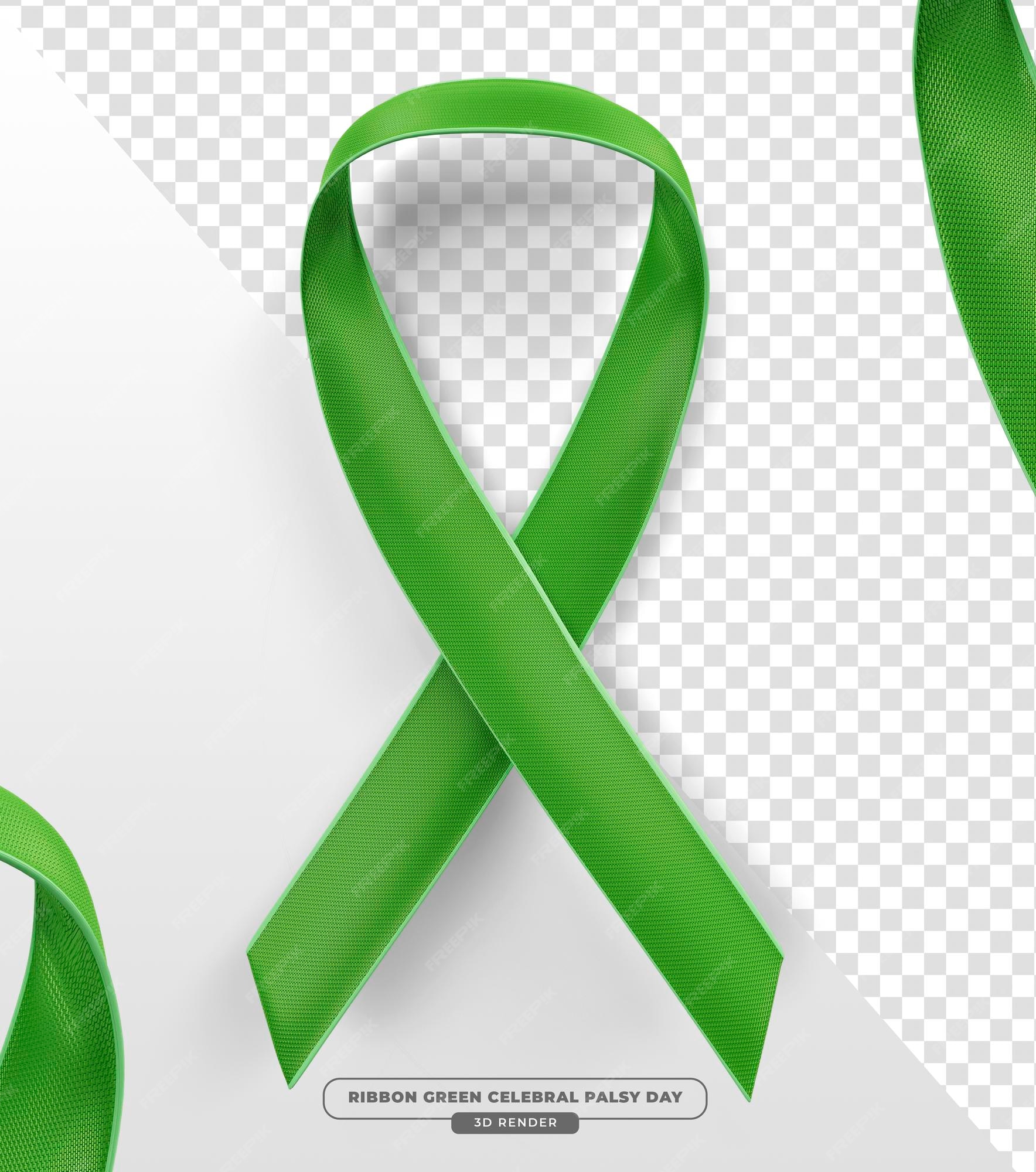 Realistic green ribbon medical symbol lymphoma Vector Image