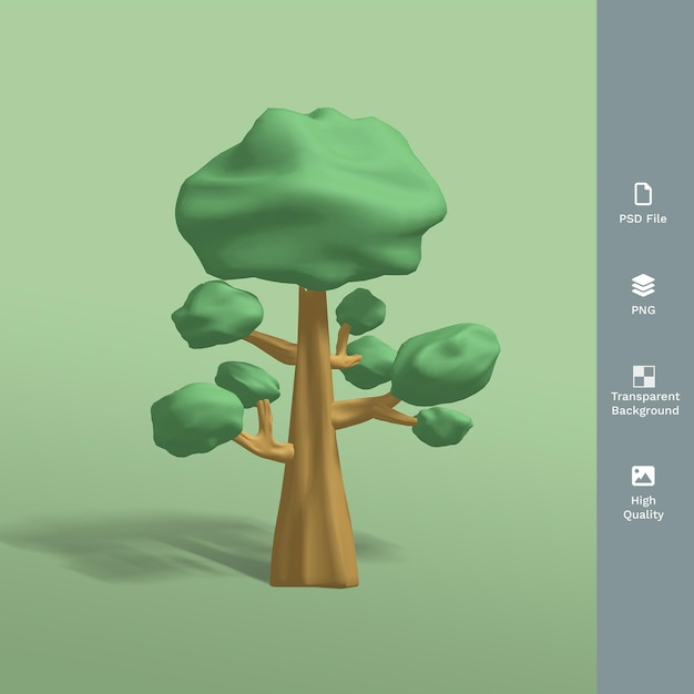 PSD uno schermo verde mostra un albero con uno sfondo verde e le parole 