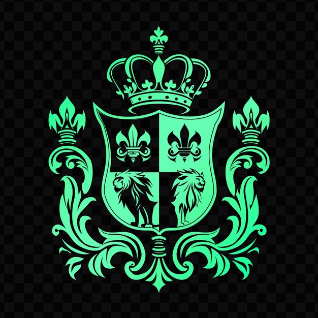 Green shield with a crown of gold