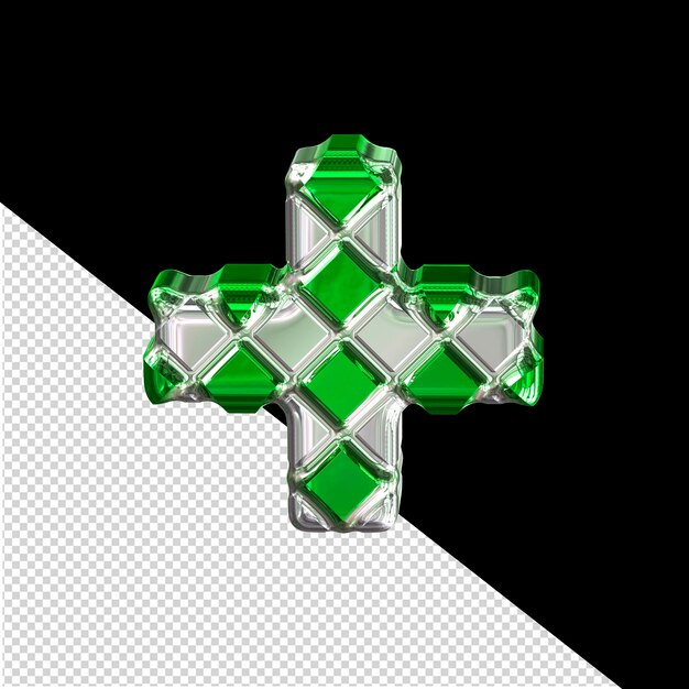 Green and silver symbol made of rhombuses