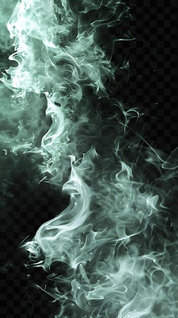 PSD green smoke on a black background