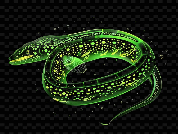 PSD green snake with a green background free vector