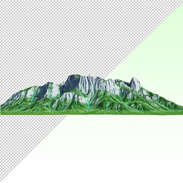 PSD green and snowy mountains terrain