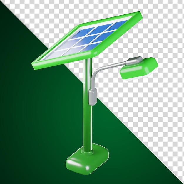 Green solar panel that is on a transparent background