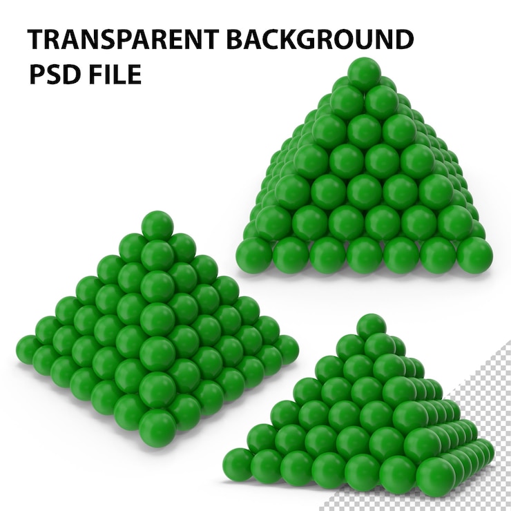 PSD green sphere pyramid png