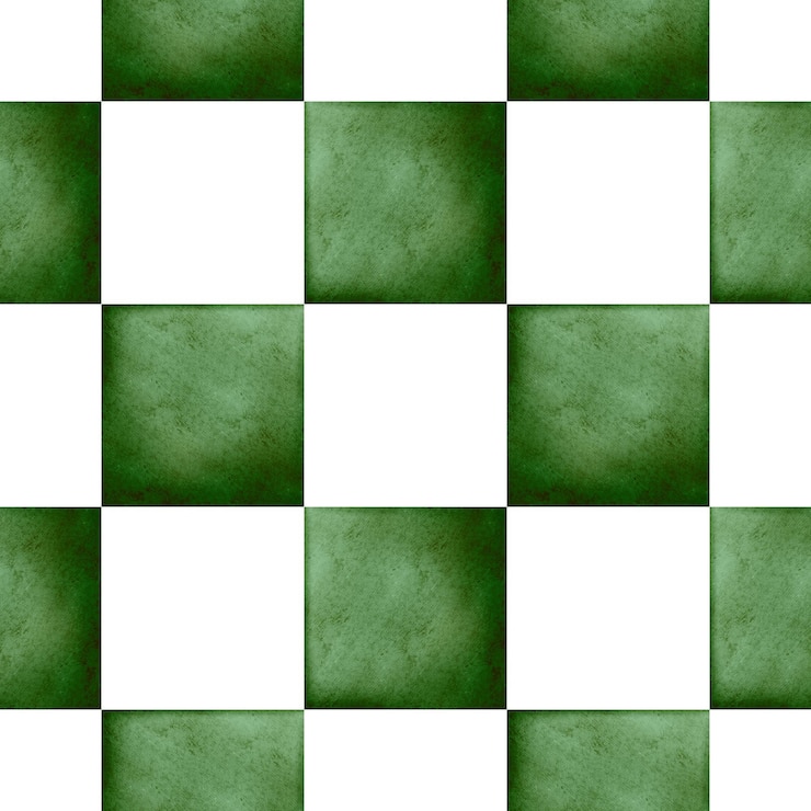PSD green square pattern checkered print watercolor texture on a white wrapping paper fabric textile