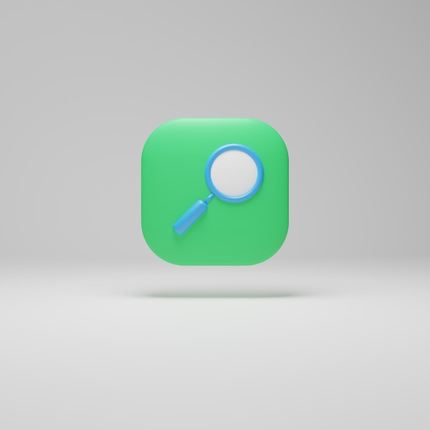 PSD a green square with a magnifying glass on it