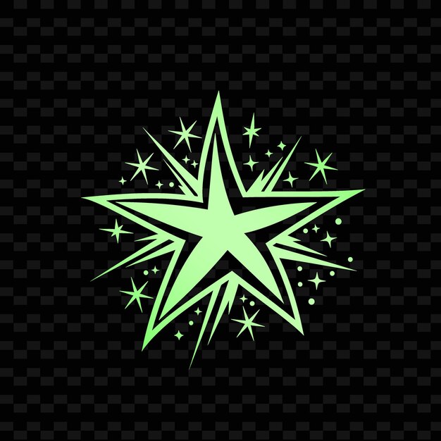 PSD a green star with a star on it