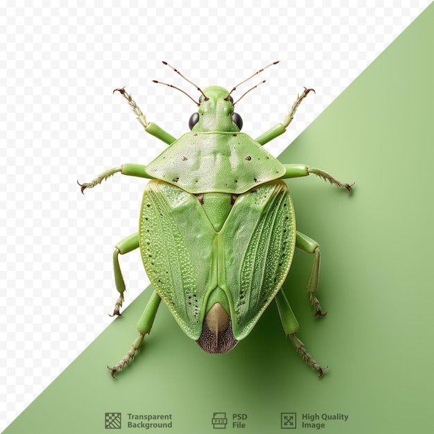 A green stink bug in close up