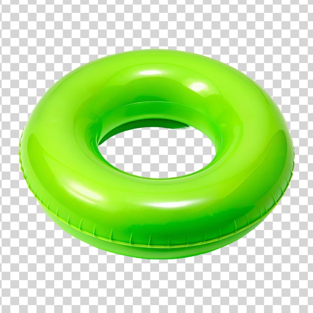 PSD green swimming ring isolated on transparent background