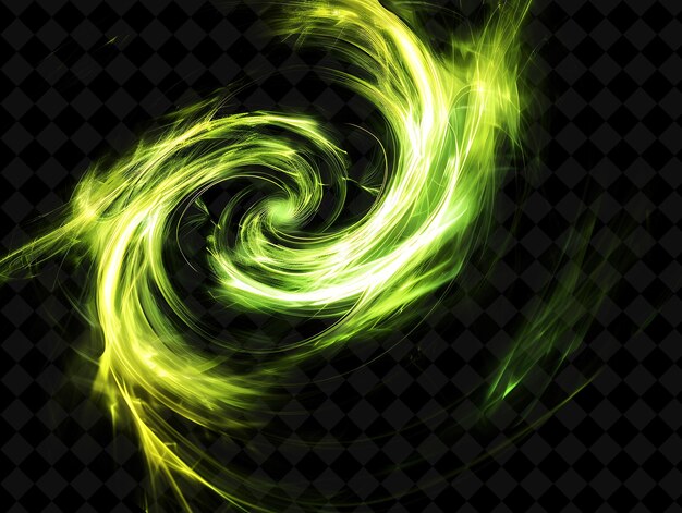 A green swirl is created by a spiral