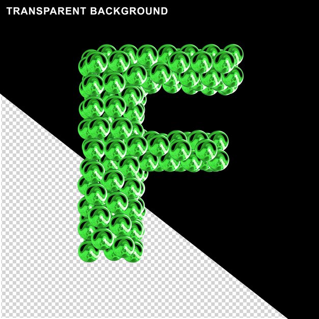 PSD green symbol from the spheres letter f