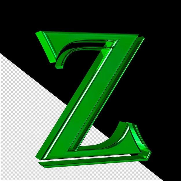 PSD green symbol view from left letter z