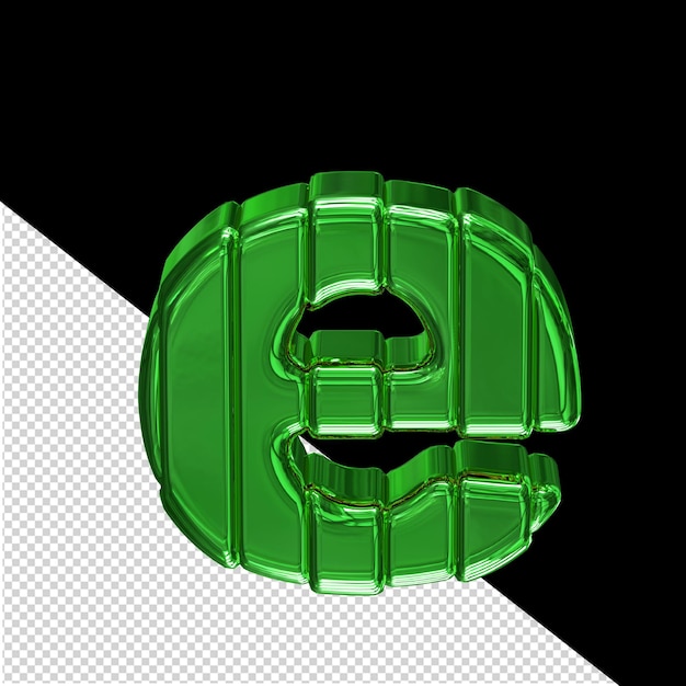Green symbol with belts letter e