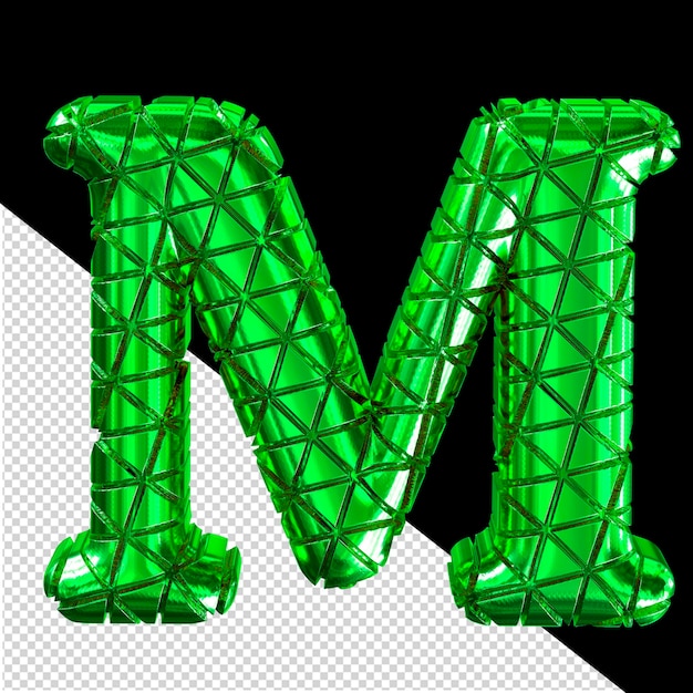 PSD green symbol with notches letter m