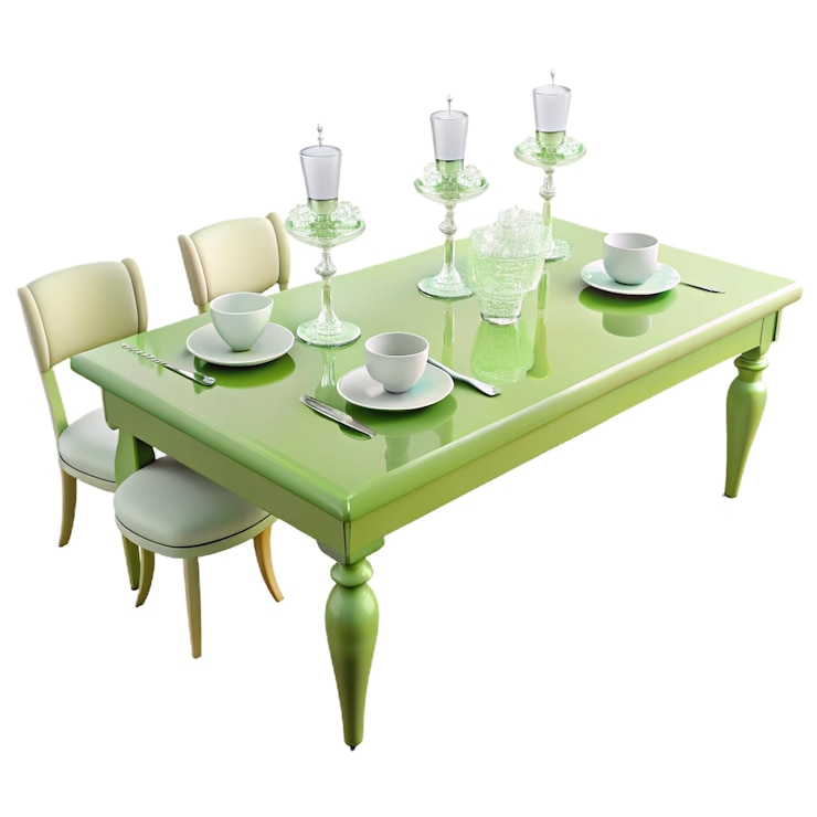 PSD a green table with a green table and chairs and a white table with a green tablecloth and a white ta