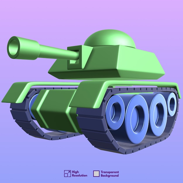 PSD a green tank with transparent background