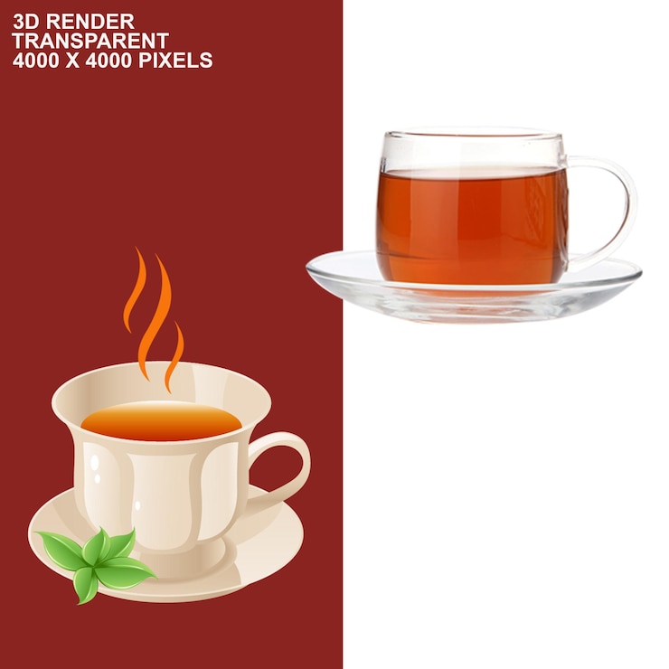 PSD green tea transparent background