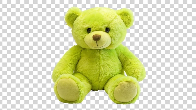 PSD Зеленый плюшевый медведь изолирован на прозрачном фоне