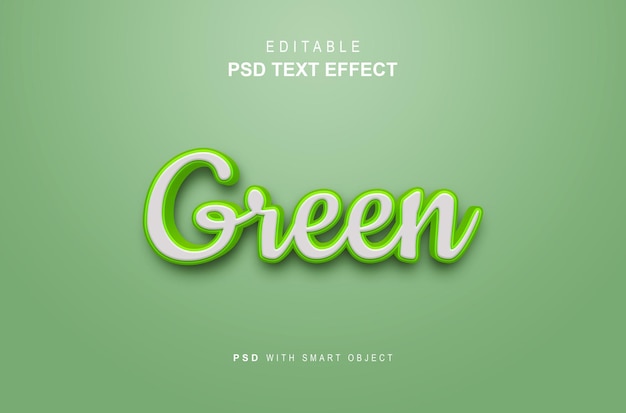 Green text effect 3d