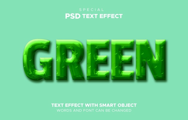 Green Text effect editable smart object