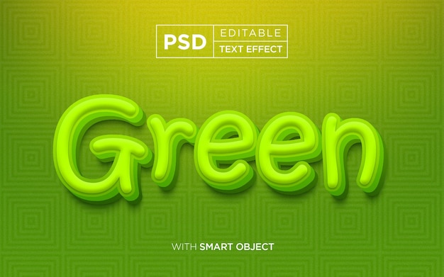 green text effect green color typography mockup