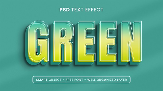 Зеленый текстовый эффект