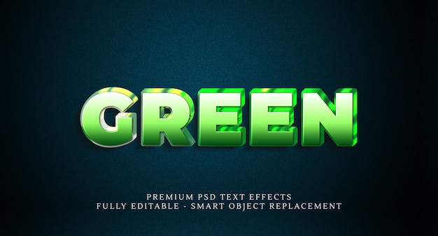 Green text style effect psd , premium psd text effects