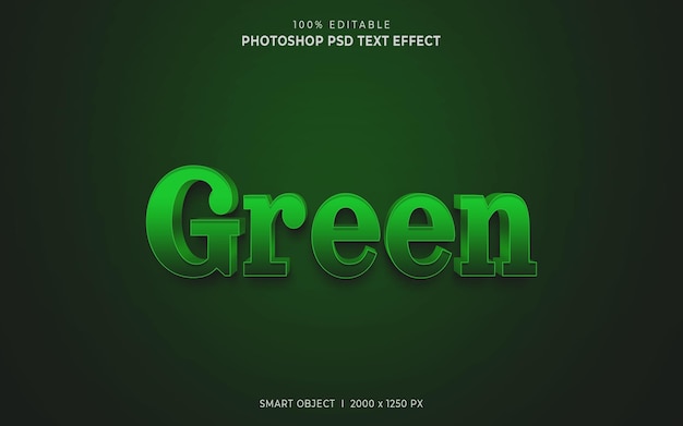 PSD Эффект зеленого текста