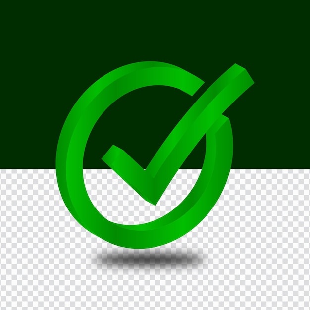 Green tick icon on a black background