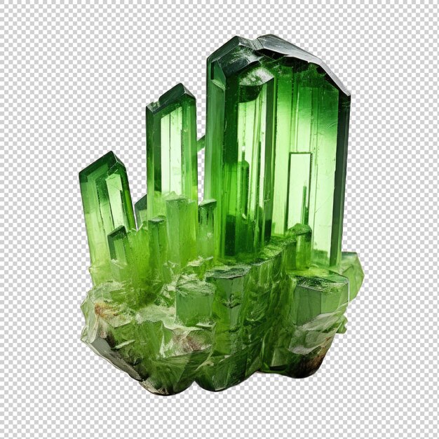 PSD green tourmaline gem isolated on transparent background generative ai