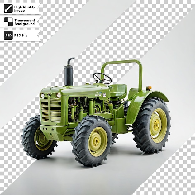 A green tractor with the word tractor on it