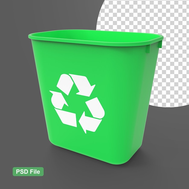 green trash can background transparent