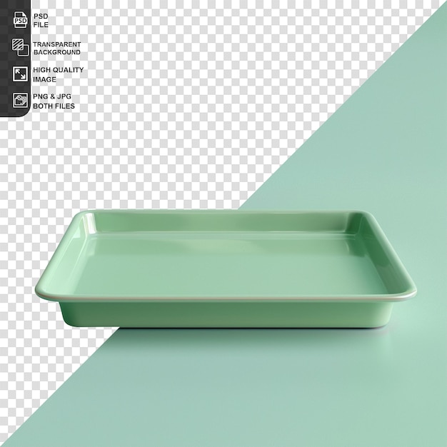 PSD green tray plate isolated