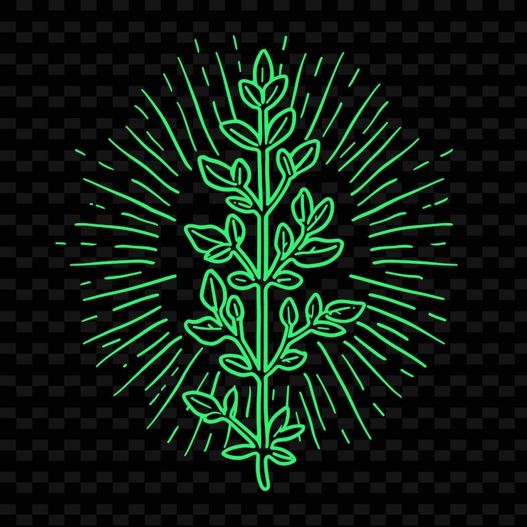 PSD green tree on a black background