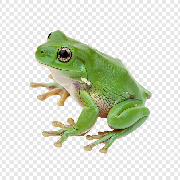 green tree frog on transparent background