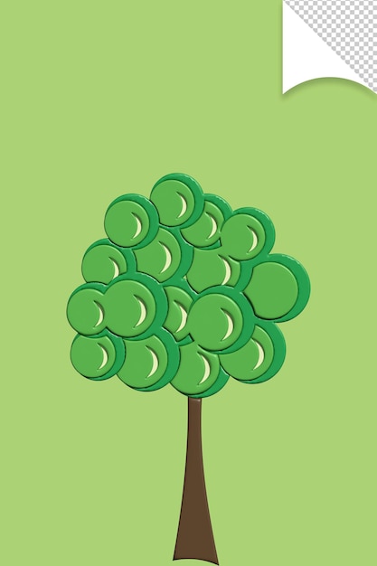 PSD a green tree with green circles on it