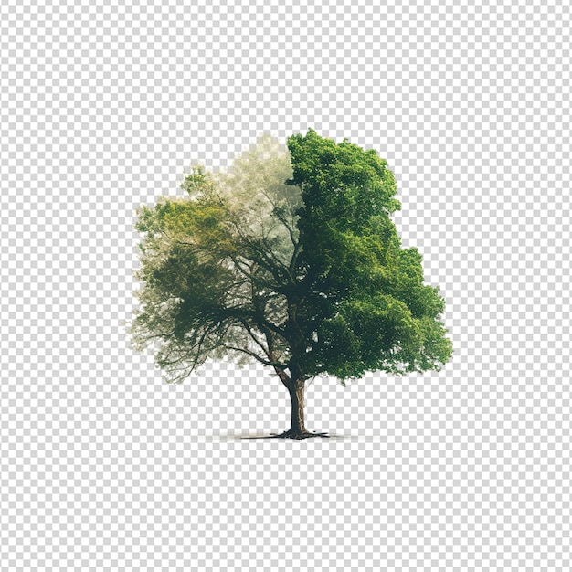 PSD a green tree with a yellow spot on it