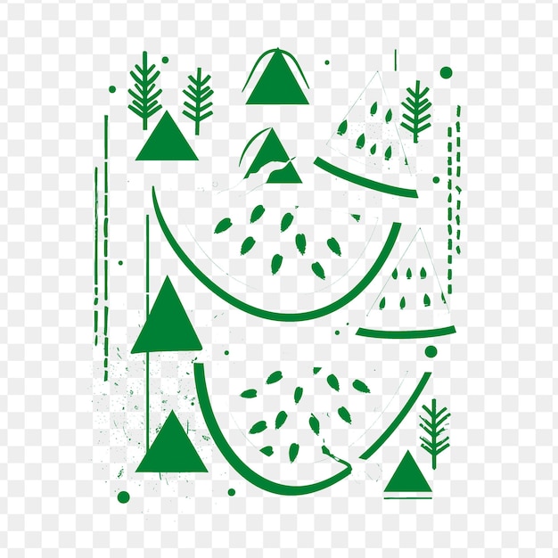 PSD green trees on a transparent background