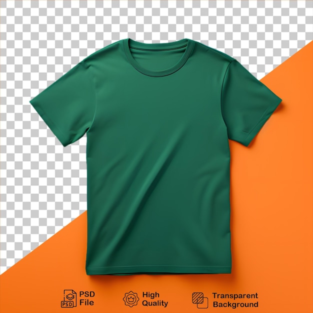 PSD green tshirt mockup isolated on transparent background include png file