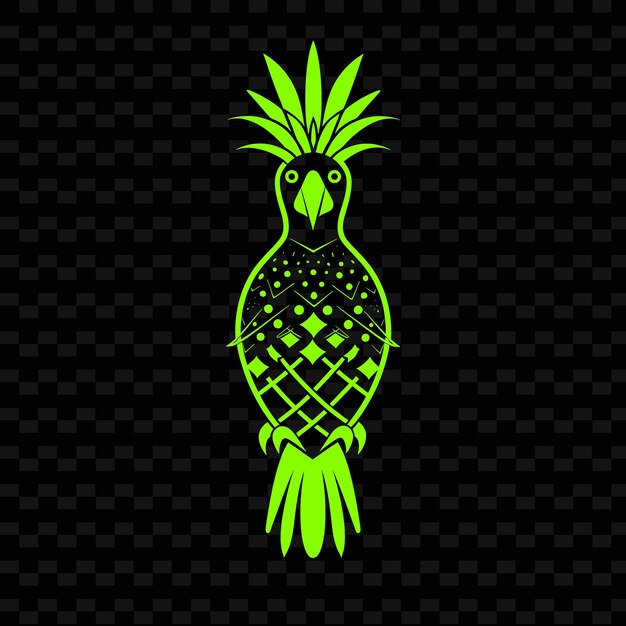 PSD a green turtle with a crown of pineapple on its back