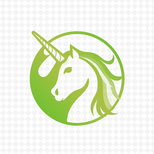 PSD a green unicorn with a green background with a green circle on the top