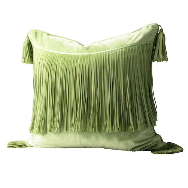 PSD 透明な背景の緑色のベルベットの枕