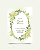 green watercolor bridal shower invitation template